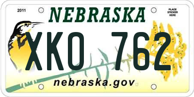 NE license plate XKO762