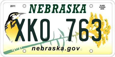 NE license plate XKO763