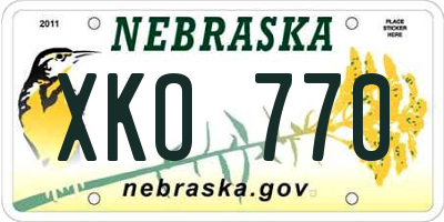 NE license plate XKO770