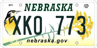 NE license plate XKO773