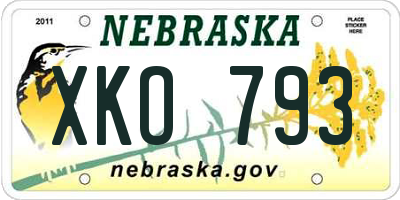 NE license plate XKO793