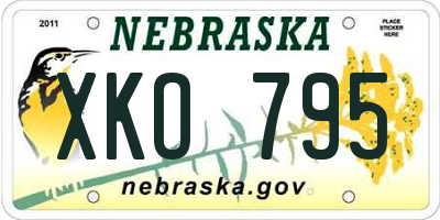 NE license plate XKO795