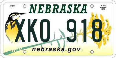 NE license plate XKO918