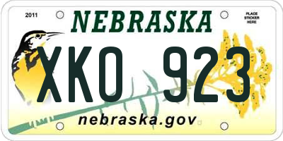 NE license plate XKO923