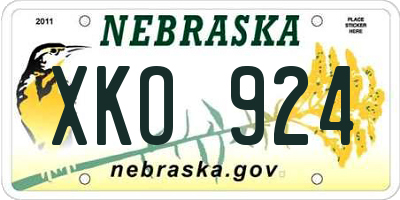 NE license plate XKO924