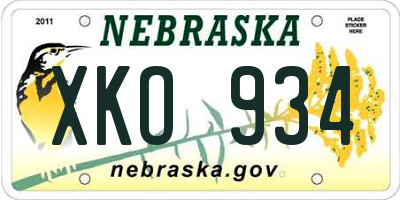 NE license plate XKO934