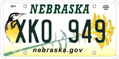 NE license plate XKO949