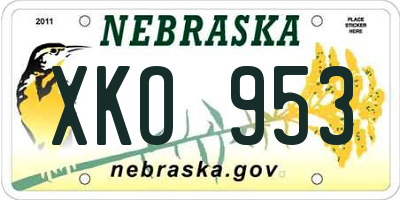 NE license plate XKO953