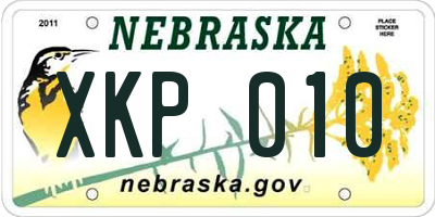 NE license plate XKP010