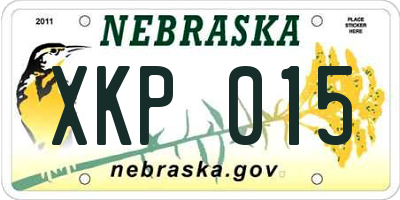 NE license plate XKP015