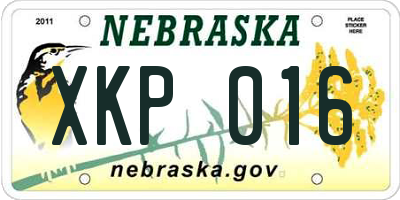 NE license plate XKP016