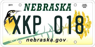 NE license plate XKP018