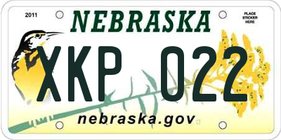 NE license plate XKP022