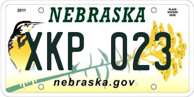 NE license plate XKP023