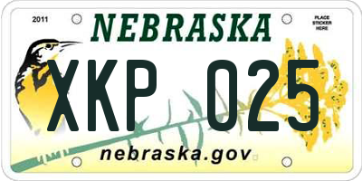 NE license plate XKP025
