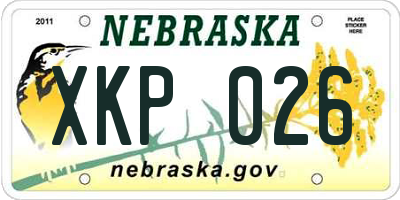 NE license plate XKP026