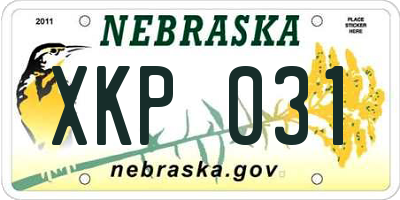 NE license plate XKP031