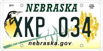 NE license plate XKP034
