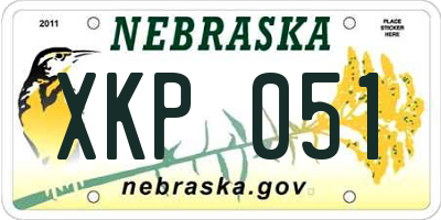 NE license plate XKP051