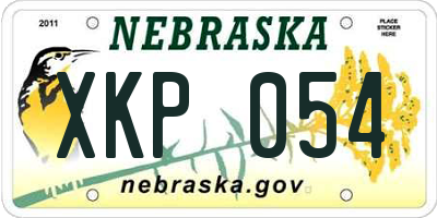 NE license plate XKP054