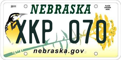 NE license plate XKP070