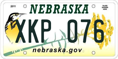 NE license plate XKP076