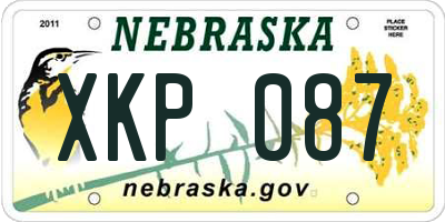 NE license plate XKP087