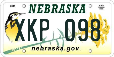NE license plate XKP098