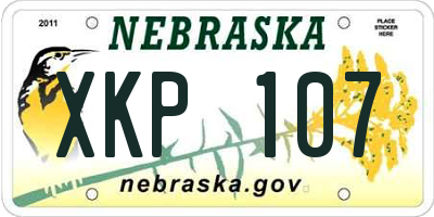 NE license plate XKP107