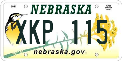 NE license plate XKP115