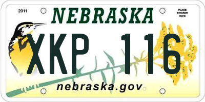 NE license plate XKP116