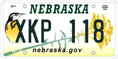 NE license plate XKP118
