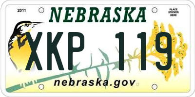 NE license plate XKP119
