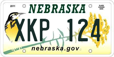 NE license plate XKP124
