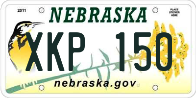 NE license plate XKP150
