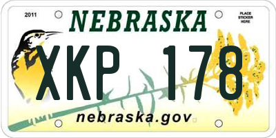 NE license plate XKP178