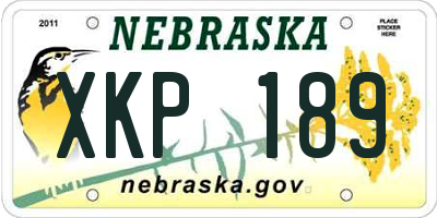 NE license plate XKP189