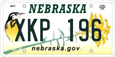 NE license plate XKP196