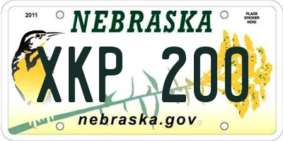 NE license plate XKP200