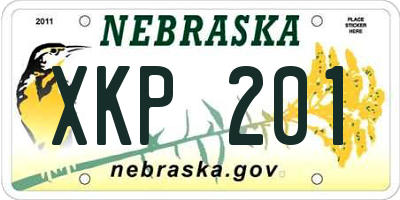NE license plate XKP201
