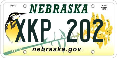 NE license plate XKP202