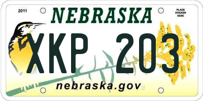 NE license plate XKP203