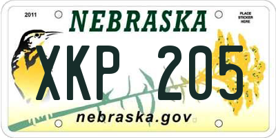 NE license plate XKP205