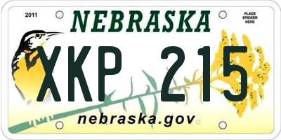 NE license plate XKP215