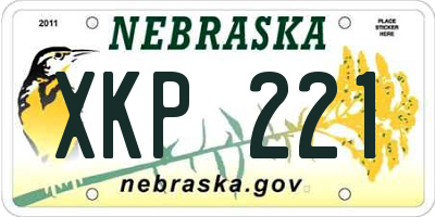 NE license plate XKP221