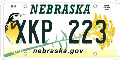 NE license plate XKP223