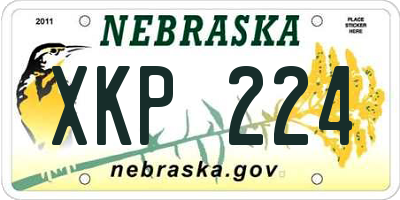 NE license plate XKP224