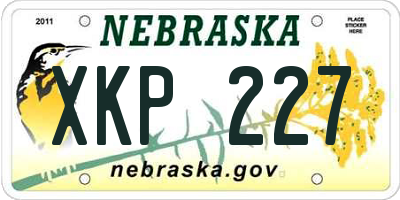 NE license plate XKP227