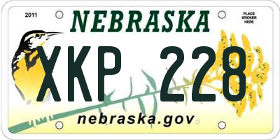 NE license plate XKP228