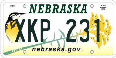 NE license plate XKP231